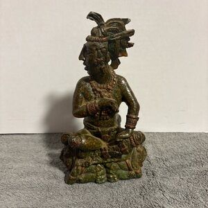 Vtg 9” Mayan Warrior Figurine Heredia Mexican Archaeological Reproductions Decor